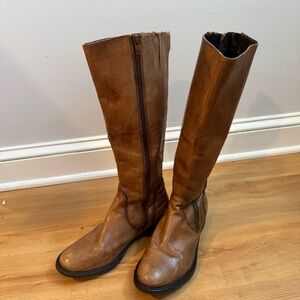 Steve Madden Abbyy Brown Leather Knee-High Boots